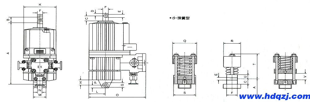 DEd隔爆型電力液壓推動器外形尺寸圖